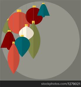 Flat design Abstract Vector christmas decorations - christmas card with retro colors