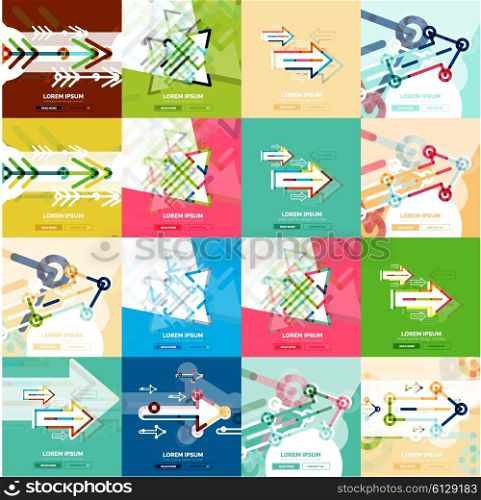 Flat design banners with arrow shape. Flat design banners with arrow shape. Vector set of layouts