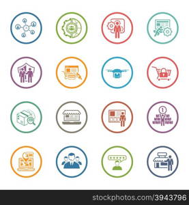 Flat Design Business Icons Set.. Flat Design Icons Set. Business and Finance. Isolated Illustration.