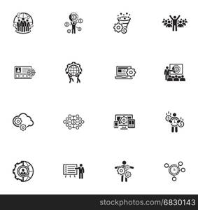 Flat Design Business Icons Set.. Flat Design Icons Set. Business and Finance. Isolated Illustration.