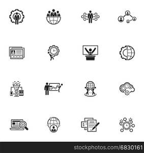 Flat Design Business Icons Set.. Flat Design Icons Set. Business and Finance. Isolated Illustration.