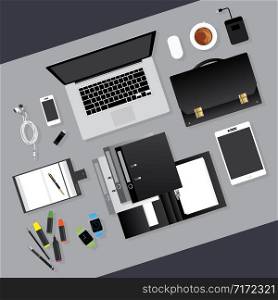 Flat Design. Business Workplace concept