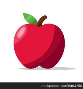 flat design cartoon apple fruit. vector illustration