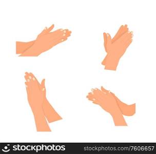 Flat Design Clapping Hand Applause template. Vector Illustration EPS10. Flat Design Clapping Hand Applause template. Vector Illustration