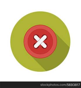Flat Design Concept Button Icon Vector Illustration With Long Shadow. EPS10