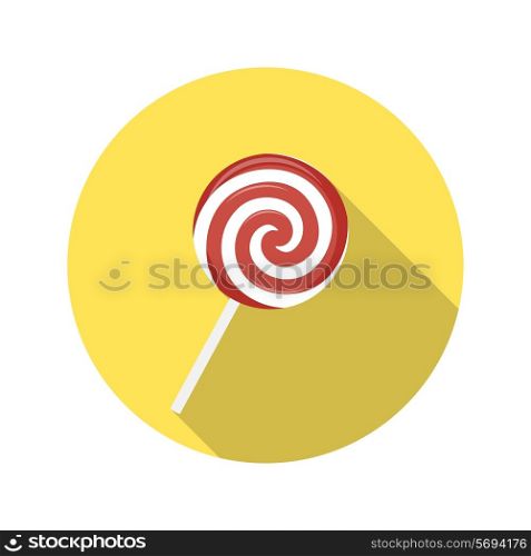 Flat Design Concept Candy Vector Illustration With Long Shadow. EPS10