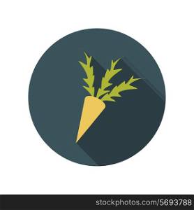 Flat Design Concept Carrot Vector Illustration With Long Shadow. EPS10