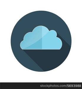 Flat Design Concept Cloud Vector Illustration With Long Shadow. EPS10