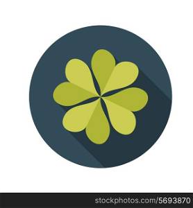 Flat Design Concept Clover Vector Illustration With Long Shadow. EPS10