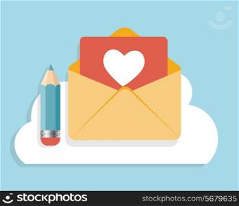 Flat Design Concept Email Icon Vector Illustration EPS10
