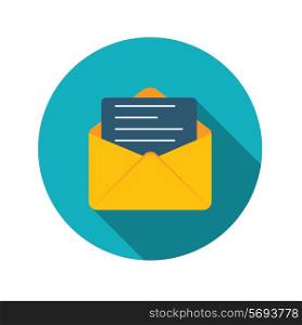 Flat Design Concept Email Send Icon Vector Illustration With Long Shadow. EPS10