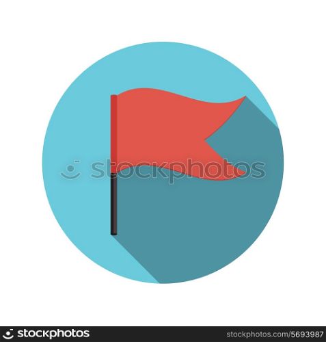 Flat Design Concept Flag Vector Illustration With Long Shadow. EPS10