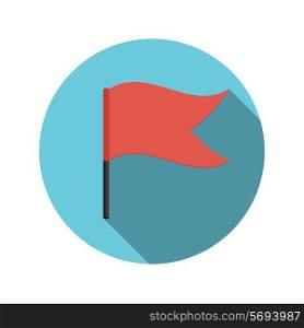 Flat Design Concept Flag Vector Illustration With Long Shadow. EPS10