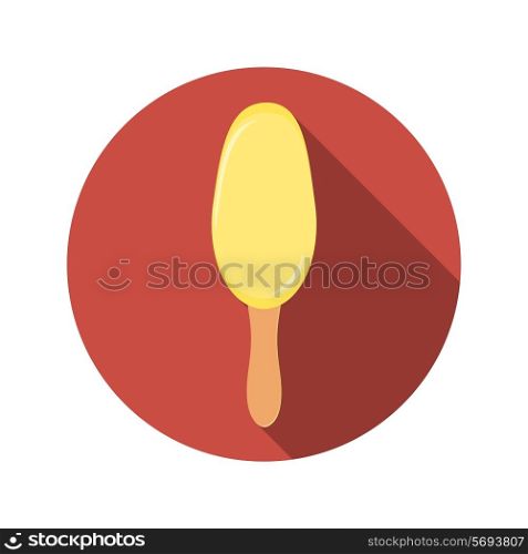 Flat Design Concept Ice Cream Vector Illustration With Long Shadow. EPS10