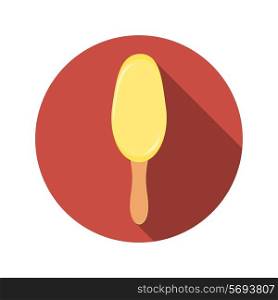 Flat Design Concept Ice Cream Vector Illustration With Long Shadow. EPS10