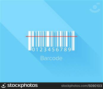 Flat design concept of barcode with long shadow.
