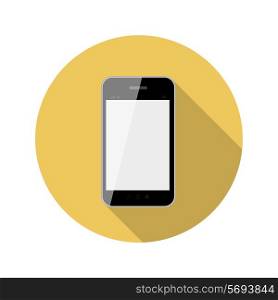 Flat Design Concept Phone Vector Illustration With Long Shadow. EPS10