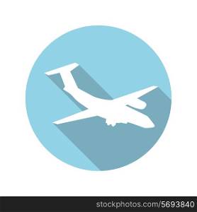 Flat Design Concept Plane Vector Illustration With Long Shadow. EPS10