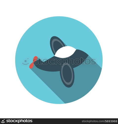 Flat Design Concept Plane Vector Illustration With Long Shadow. EPS10