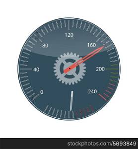 Flat Design Concept Speedometer Vector Illustration With Long Shadow. EPS10