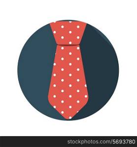 Flat Design Concept Tie Vector Illustration With Long Shadow. EPS10