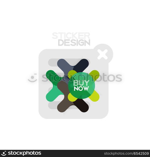 Flat design cross shape geometric sticker icon, paper style design with buy now sample text, for business or web presentation, app or interface buttons. Flat design cross shape geometric sticker icon, paper style design with buy now sample text, for business or web presentation, app or interface buttons, internet website store banners and labels