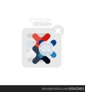 Flat design cross shape geometric sticker icon, paper style design with buy now sample text, for business or web presentation, app or interface buttons. Flat design cross shape geometric sticker icon, paper style design with buy now sample text, for business or web presentation, app or interface buttons, internet website store banners and labels