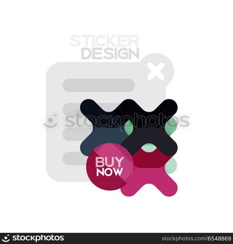 Flat design cross shape geometric sticker icon, paper style design with buy now sample text, for business or web presentation, app or interface buttons. Flat design cross shape geometric sticker icon, paper style design with buy now sample text, for business or web presentation, app or interface buttons, internet website store banners and labels