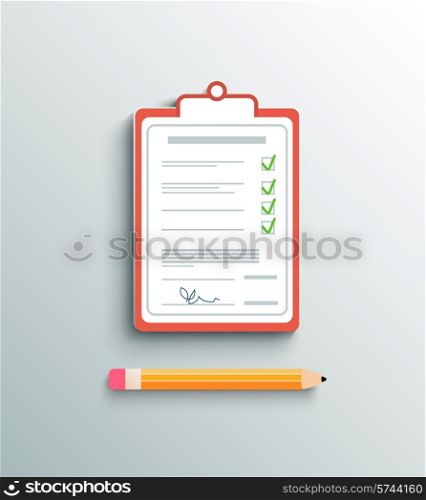 Flat design delivery signature clipboard