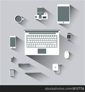 Flat design devices computer vector illustration concept