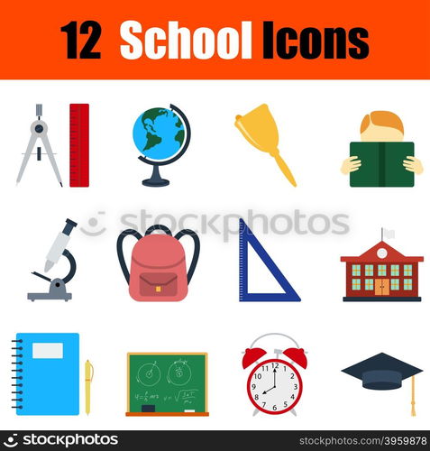 Flat design education icon set in ui colors. Vector illustration.