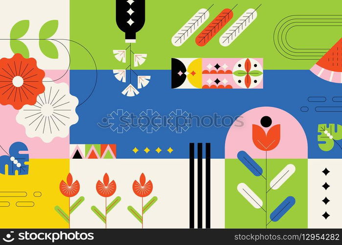 Flat design geometric pattern