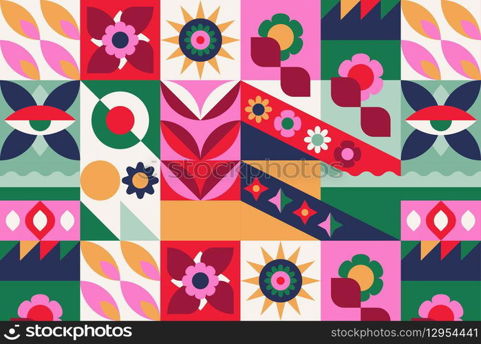 Flat design geometric pattern