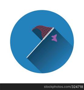 Flat design icon of butterfly net in ui colors. Vector illustration.