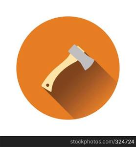 Flat design icon of camping axe in ui colors. Vector illustration.