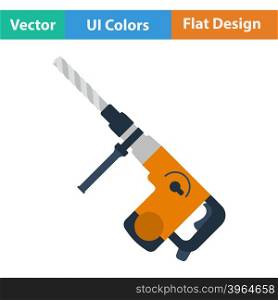 Flat design icon of electric perforator in ui colors. Vector illustration.. Flat design icon of electric perforator