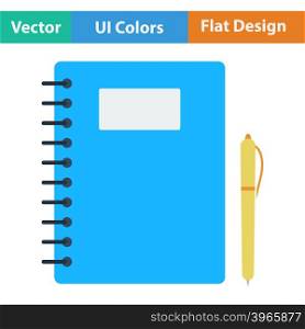 Flat design icon of Exercise book in ui colors. Vector illustration.