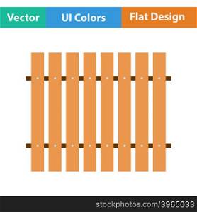 Flat design icon of in ui colors. Vector illustration.. Flat design icon of Construction fence in ui colors