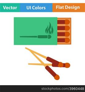 Flat design icon of match box in ui colors. Vector illustration.