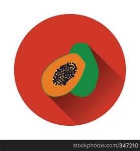 Flat design icon of Papaya in ui colors. Vector illustration.