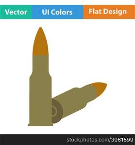 Flat design icon of rifle ammo in ui colors. Vector illustration.