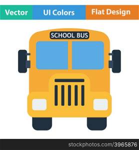 Flat design icon of School bus in ui colors. Vector illustration.