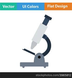 Flat design icon of School microscope in ui colors. Vector illustration.