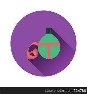 Flat design icon of touristic flask in ui colors. Vector illustration.