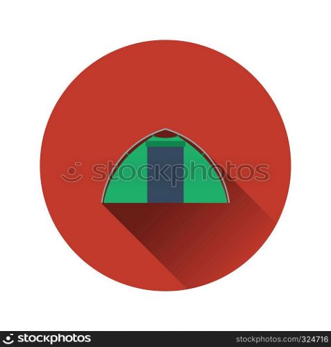 Flat design icon of touristic tent in ui colors. Vector illustration.