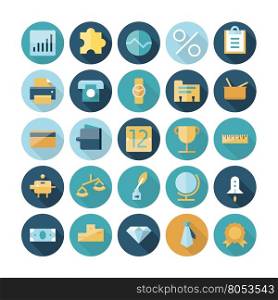 Flat design icons for business and finance. Vector eps10 with transparency.