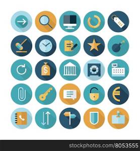 Flat design icons for business and finance. Vector eps10 with transparency.
