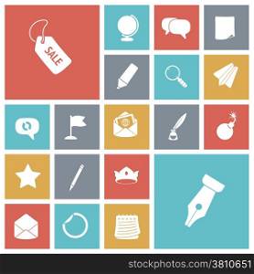 Flat design icons for business and finance. Vector illustration.