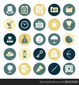Flat design icons for business. Vector illustration.