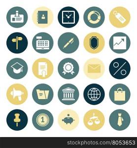 Flat design icons for business. Vector illustration.